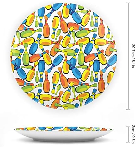 Placas decorativas de prato redondo de prato de boliche colorido