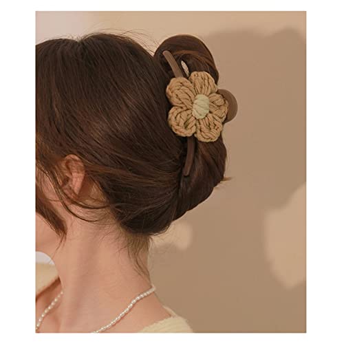Quesheng Flores elegantes Clip Autumn e Winter Large Hair Clip Back Head Spone
