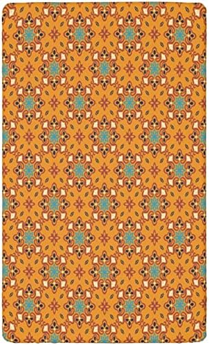 Mini-berço com tema turco vintage folhas de berço, lençóis portáteis de mini berço de colchão macio de colchão macio folhas