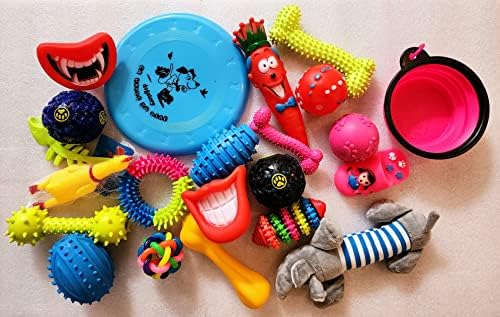 Dehlsol Interactive Dog Chew e Brinquedos de corda - 22 Pacos de cachorros e cachorros Toques de mastigar brinquedos para tédio,