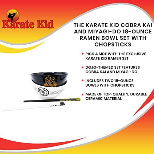 Entretenimento surreal The Karate Kid Cobra Kai e Miyagi-do-do-do-ramen Bowl com pauzinhos
