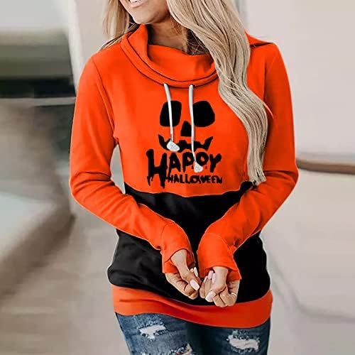 Happy Halloween feminino casual moletom com capuz solto moletons de pulôver lotes