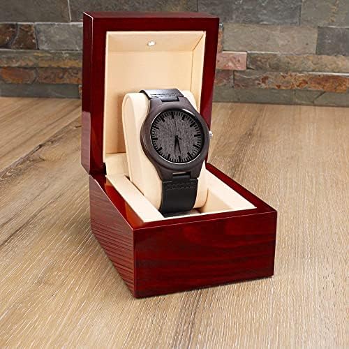 Meu homem, eu te amo-relógio de madeira gravado com padrão único de madeira, o relógio de trabalho aberto com caixa de mogno, relógio masculino, idéias de presentes para homens