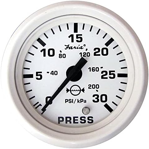 FARIA 13108 Kit de medidor de pressão da água do vestido 30 psi - branco, 2 , preto