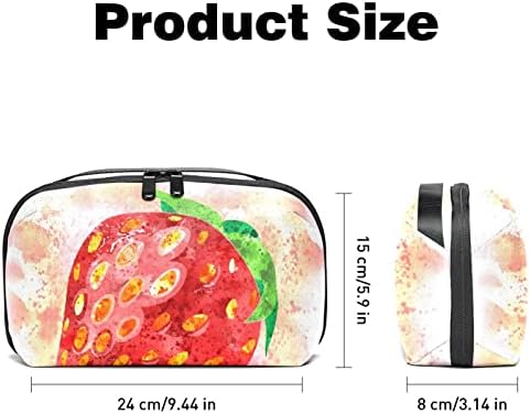 Carteira de bolsa de bolsa de viagem de caixa de viagem de caixa de transportar carteira de bolso de gola de cabo de cabo, encantador padrão de frutas de fruta kawaii
