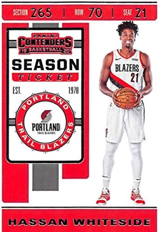 2019-20 Panini Concenders Ticket #36 Hassan Whiteside Portland Trail Blazers NBA Basketball Trading Card