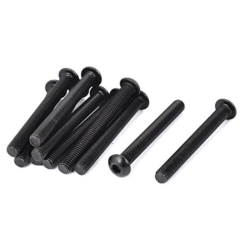 uxcell m6x55mm 10.9 liga de aço de liga de aço da cabeça hexáfego parafuso de tampa parafuso preto 20pcs