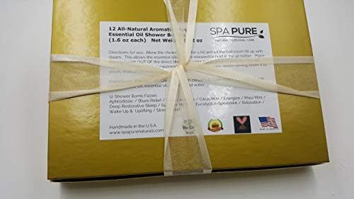 Spa puro aromaterapia chuveiro vapores: caixa de ouro rejuvenescendo comprimidos de vapores, bomba, vaporização de soas derretidos