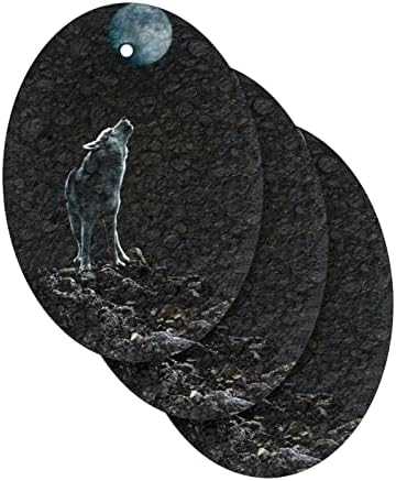 Alaza lobo que ruge a lua animal esponja natural esponjas de celulare para louça para lavar o banheiro e a limpeza doméstica, não arranhões e ecologicamente corretos, 3 pacote