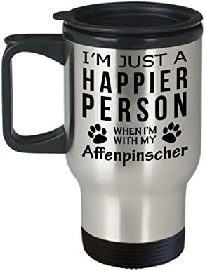 Amante de cães Viagem Caneca de café - Pessoa mais feliz com Affenpinscher -Pet Proprietário de resgate Gifts