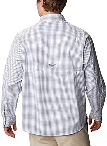 Columbia NCAA Auburn Tigers Super Tamiami Long Sleeve Shirt, Medium, Aub - Navy Gingham
