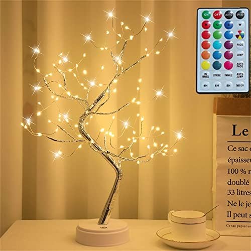1HA244 RGB Controle remoto Lâmpada de árvore pequena lâmpada de Natal Led de cobre Arroz de cobre Lâmpada de lâmpada