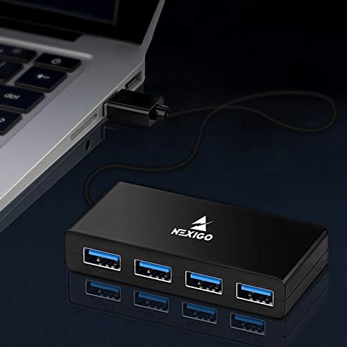 NEXIGO USB 4 PORT Ultra Slim 3.0 Extensão multiporta de hub, cabo de 2 pés, aplicável ao iMac Pro, MacBook Air, Mac mini/Pro,