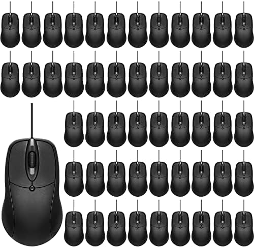 50 peças preto usb wired mouse a granel 1000 dpi 3 botões de botão com fio mouse mini cabo de mouse mouse de mouse e camundongos