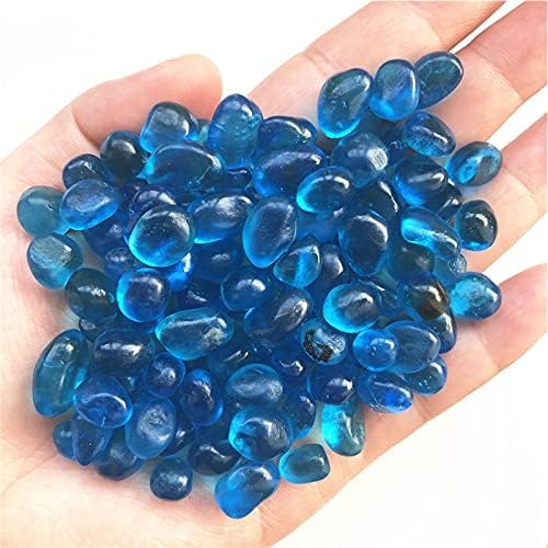 Ruitaiqin shitu 50g 8-12mm k5 mar azul de vidro azul de vidro de cascalho colorido de cristal buda aquário tanque de