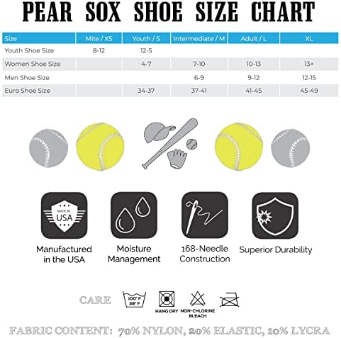 Pear Sox OTC Baseball Softball Stirrup Socks Red, White, Royal