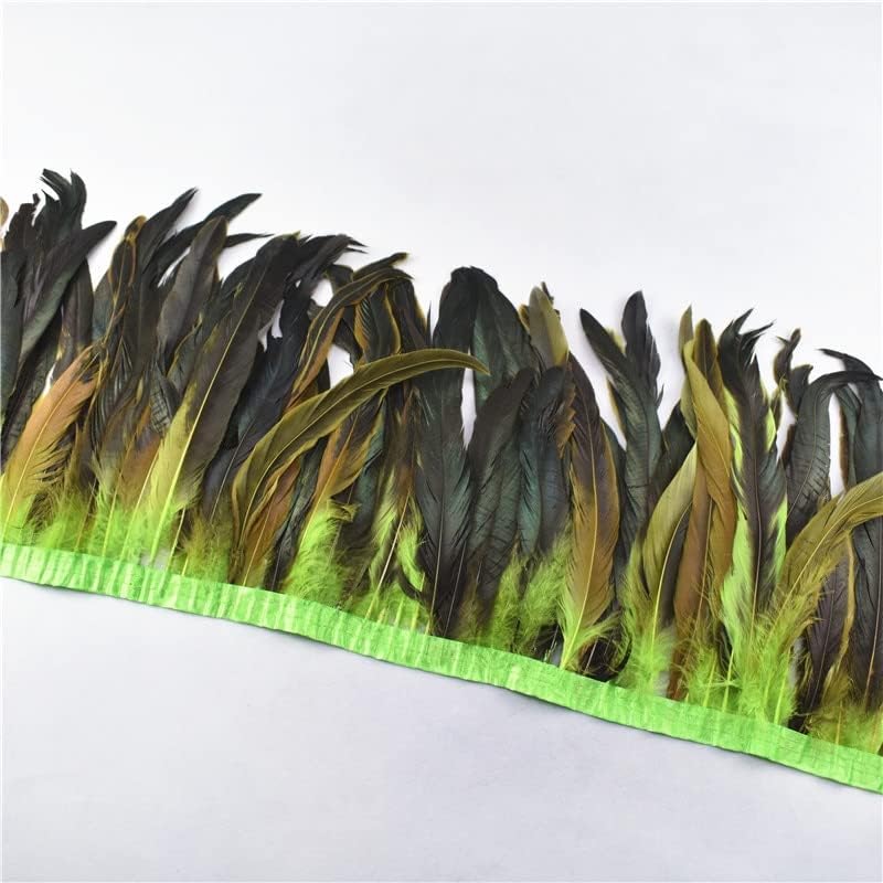 Ttndstore reto tingido galinha cauda cauda penas acabamentos de pano banda lateral de 25 a 30 cm de decoração de casamento galo