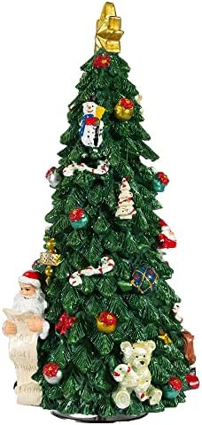 Kurt S. Adler Árvore de Natal de 8,7 polegadas com Papai Noel Caixa de música giratória