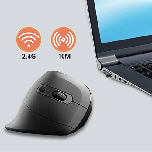 Mouse vertical sem fio sanpyl, ergonômico, recarregável, 6 botões, 800 1200 2400-3200 dpi, adequado para escritório de jogos, para PC, laptop