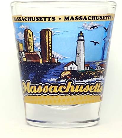 Massachusetts State Waparound Shot Glass