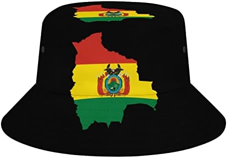 Bolívia Flag Mapa Bucket Hat Wide Brim Protection UV Sun Hat Cap Bea