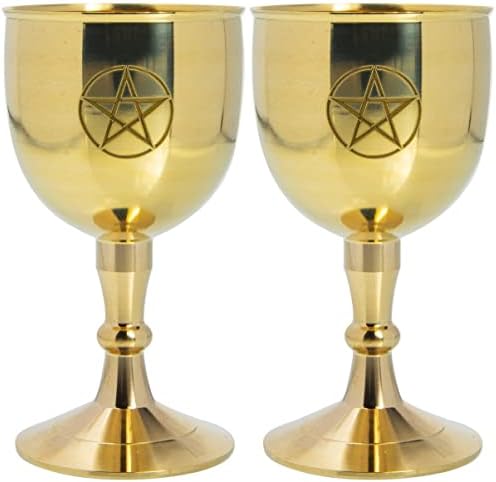 Zerodeko yoga decoração 2pcs copo de adoração de cobre, budista decorativo, oferecendo xícara de copo de vinhos requintado copo doméstico da xícara de ioga de ioga