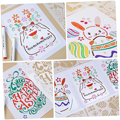 ABAODAM 10PCS Ferramentas DIY para pintar decoração Hollow Out Hollow Scrapbook Diário Bunny Out Festive Gifts Decorações Modelo de Desenho de Pásco
