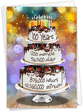 Nobleworks 100º cartão de aniversário marco com envelope de 5 x 7 polegadas Idade floral 100 C8266mbg