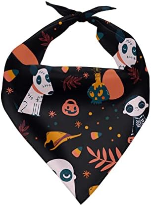 DDFS Dog Capuz Roupos 4pcs Pet Bandana Combo Beautiful Decorate Halloween Elements T-shirt Pumpkin Ghost Skull Bat Pattern Dog