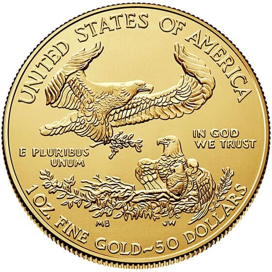$ 50 1 oz Gold Eagle Bu Brilliant Uncirculed - Ano aleatório