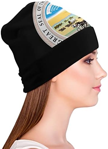 Salão da bandeira do estado do Kansas Estados Unidos Unissex Beanie Hat Hat Skull Capull Tap Pullover Cap para dormir