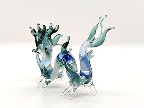 Sansukjai Dragão Tiny Fatuetas Mão soprada Arte de vidro de vidro Funcy Animais colecionáveis ​​Decoração de presente colecionável