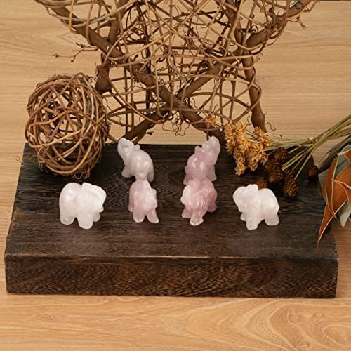 FUQILALA NATURAL ROSE quartzo elefante, escultura de elefante cristal