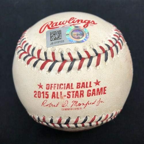 Mike Trout Game Usado Usado Assinado 2015 Asg Baseball MVP MLB Holo - MLB Game Usado Baseballs