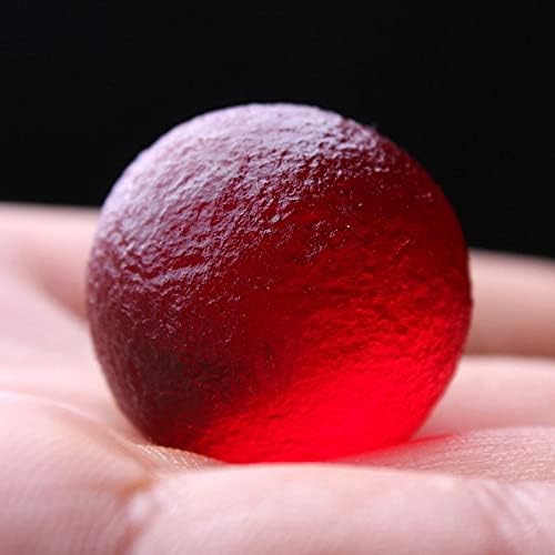 Xiaojia 38mm Red Moldavite Meteorito Tcheca Impacto Esfera de Vidro Bola Natural Rougada Rougada Cristal Energia Defalto