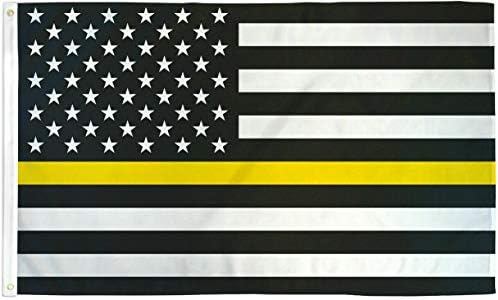 American por atacado Superstore Fin Bandeira da linha amarela 3x5 Linha amarela bandeira da casa de apoio motorista de caminhão