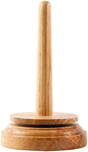 Artes exclusivos de madeira de madeira para tricô | Poço giratório de madeira e suporte para roscas | Suporte de fios de madeira com mecanismo giratório clássico.