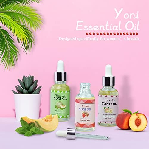 Óleo essencial de Yoni para mulheres Conjunto de 3, de desodorizante íntimo feminino de óleo feminino para mulheres, elimina o