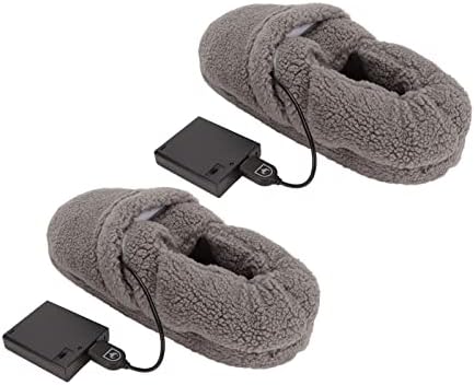 Aquecimento de sapatos elétricos, carregamento USB 3 engrenagens sapatos de aquecimento de pelúcia 36-46, clima frio aquecida de pelúcia macia, deslizamento para aquecimento de resistência aos pés mais quentes para o exterior