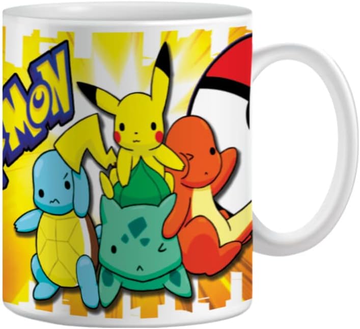 Cartoon Pokemons, caneca, copo brilhante branco