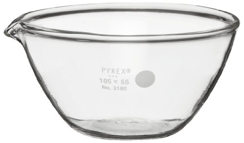 Corning Pyrex 3180-80 Borossilicate Glass 140ml Plato de evaporação de fundo plano, 80 mm OD x 45mm de altura