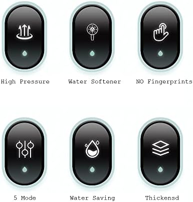 304 Aço inoxidável Cabeça de chuveiro preto 5 modos Ajuste alta pressão com chuveiro de filtro para banheiro