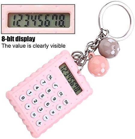 Mini calculadora, mini portátil cookies fofos calculadora de cadeia de chave