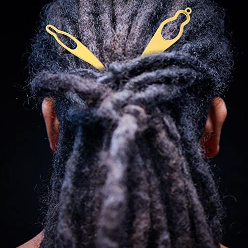 Ferramentas de cabelo coheali 5pcs ferramenta dreadlock ferramenta de intertravamento Bloqueio de trança dreadlocks tecelagem de agulha agulha de crochê para extensões de cabelo ferramentas de estilo manutenção ganchos de crochê dourado