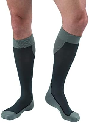 BSN Medical 7529010 Jobst Sock, joelho de altura, 20-30 mmHg, dedo do pé fechado, pequeno, azul/cinza