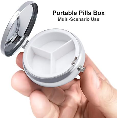 Caixa de comprimidos Feliz Natal Fundo de fundo Round Medicine Tablet Case portátil Pillbox Vitamin Container Organizer Pills