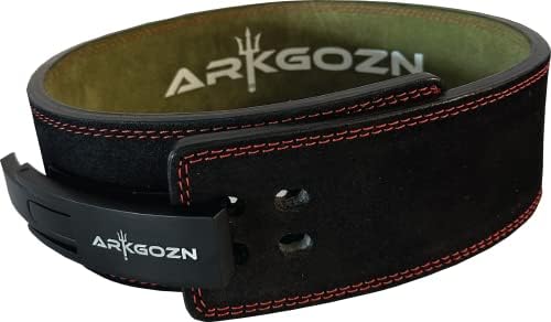 Arkgozn: Cinturão de levantamento de levantamento de couro de couro de 10 mm premium - Sistema de fivela de alavanca ajustável