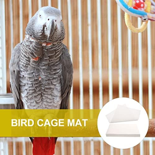 Documentos de revestimento da gaiola de pássaros dooL: 100pcs não tecidos Precut Absorvent Cage Paper Liners Pad Pet Animal Gailes Cushion Bird Cague