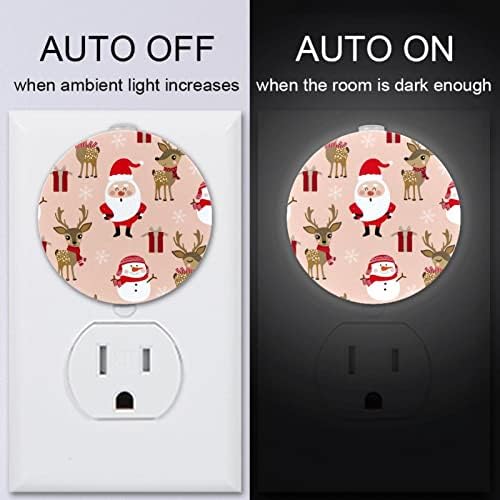 2 Pacote Plug-in Nightlight LED Night Light com Dusk-to-Dawn para o quarto de crianças, creche, cozinha, corredor Elk Christmas