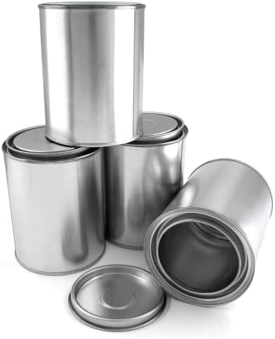 BONSICOKY 4 PCS Pintura de metal vazio latas com tampas, pequenos contêineres de armazenamento de latas vazias não forçadas para tinta